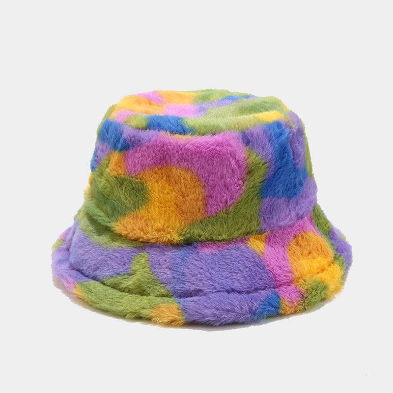 Faux Fur Festival Bucket Hat - Floral Fawna