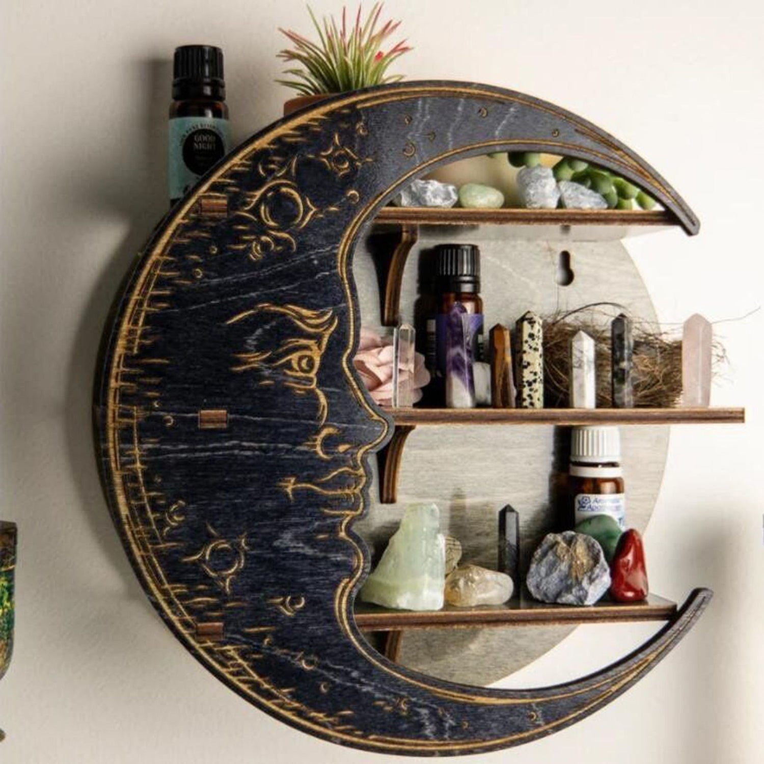 Crescent Moon Storage Shelf - Floral Fawna