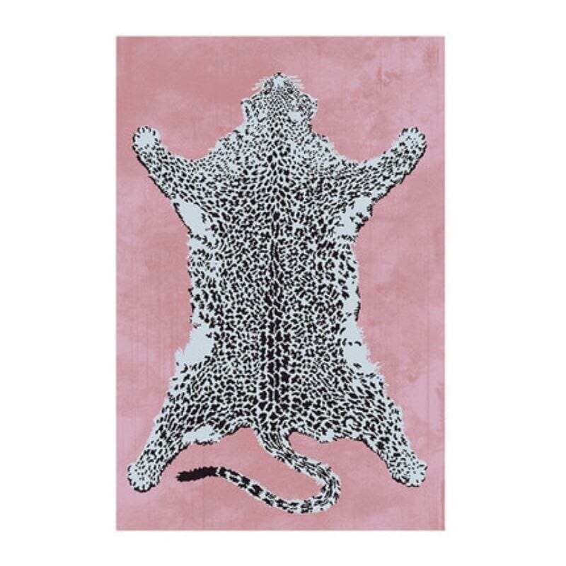 Pink Leopard Rug - Floral Fawna