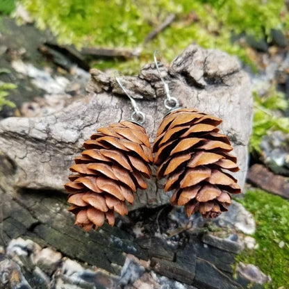 Real Pine Cone Earrings - Floral Fawna