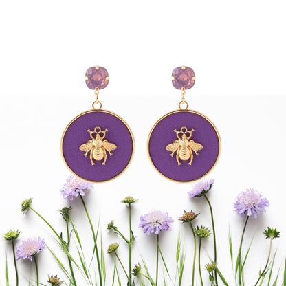 Circular Honey Bee Earrings - Floral Fawna