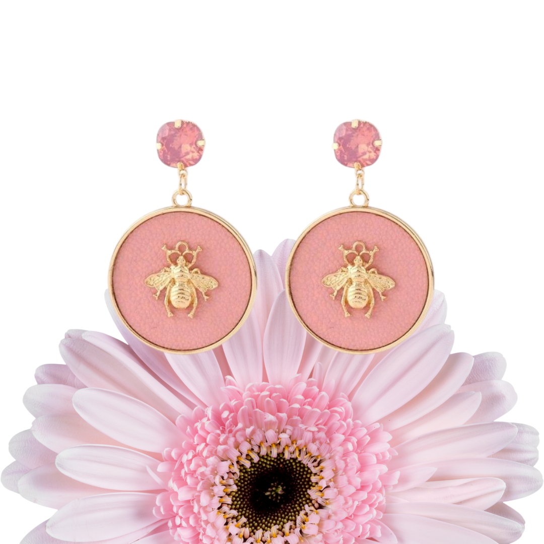 Circular Honey Bee Earrings - Floral Fawna