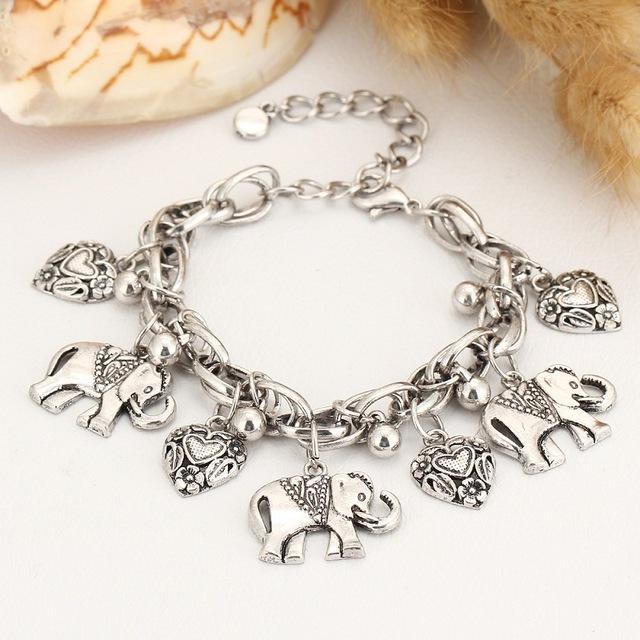 Bohemian Style Elephant Charm Anklet - Floral Fawna