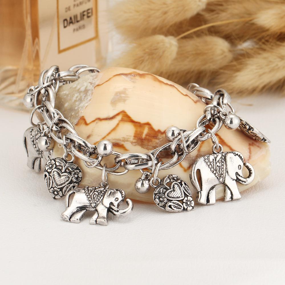 Bohemian Style Elephant Charm Anklet - Floral Fawna