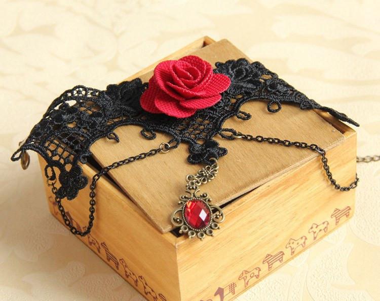 Gothic Beauty Red Rose Armlet - Floral Fawna