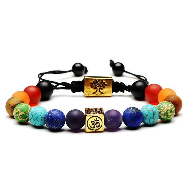 7 Chakra &amp; Tree Of Life Healing Bracelet - Floral Fawna