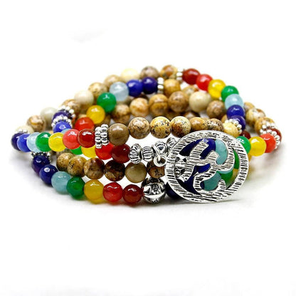 7 Chakras Multilayer Om Bracelet - Floral Fawna