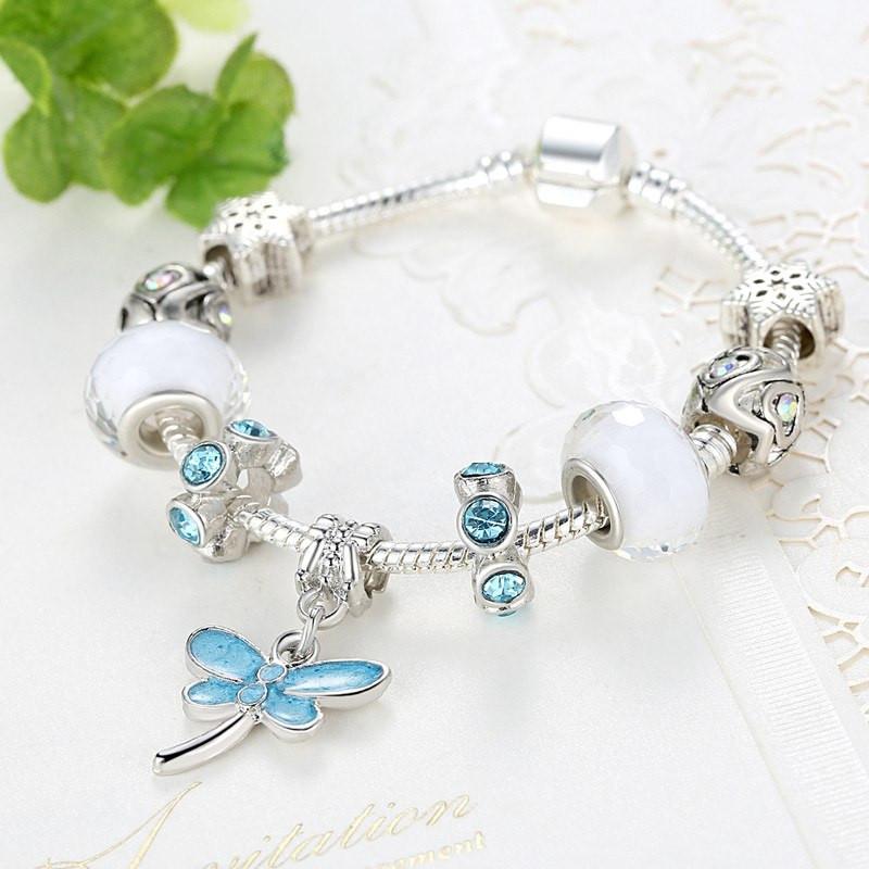 Blue Dragonfly Charm Bracelet - Floral Fawna