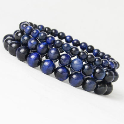 Blue Tiger Eye Natural Stone Bracelet - Floral Fawna