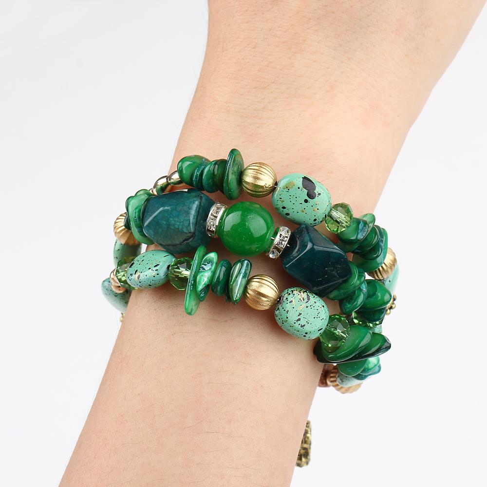 Boho Natural Stone Beads Wrap Bracelet - Floral Fawna