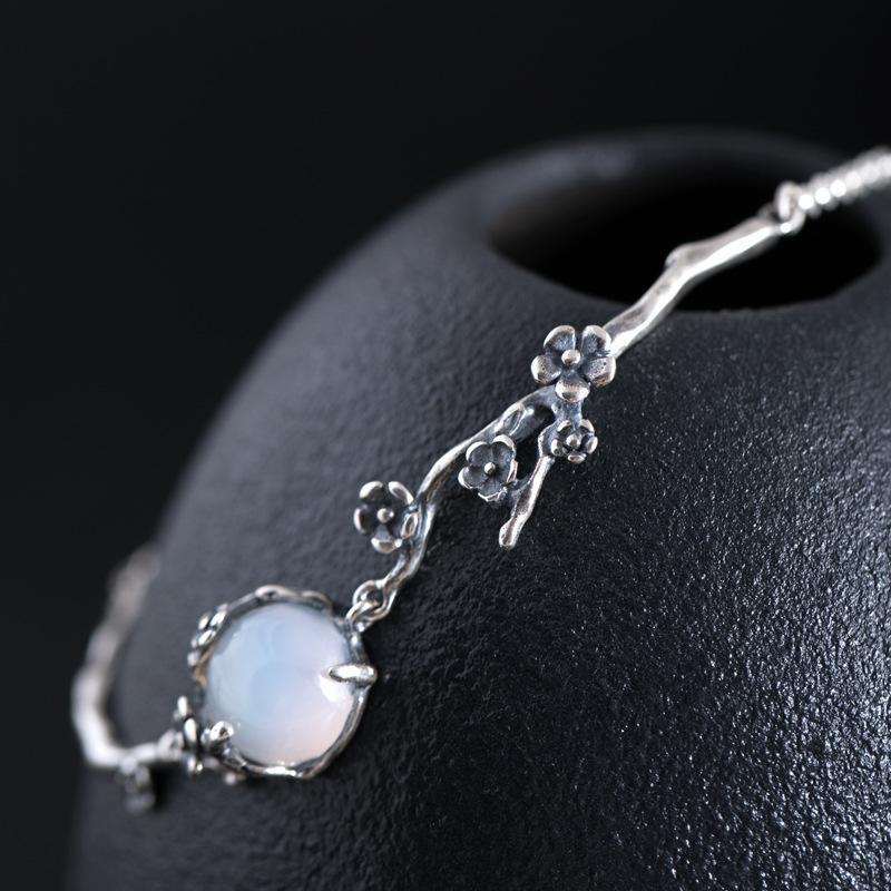 Cherry Blossom Moonstone Bracelet - Floral Fawna