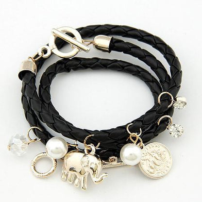 Elephant Statement Charm Bracelet - Floral Fawna