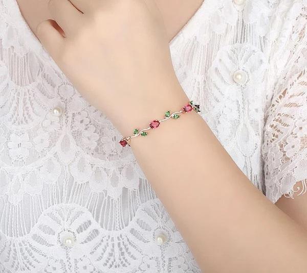 Enchanted Rose Crystal Bracelet - Floral Fawna