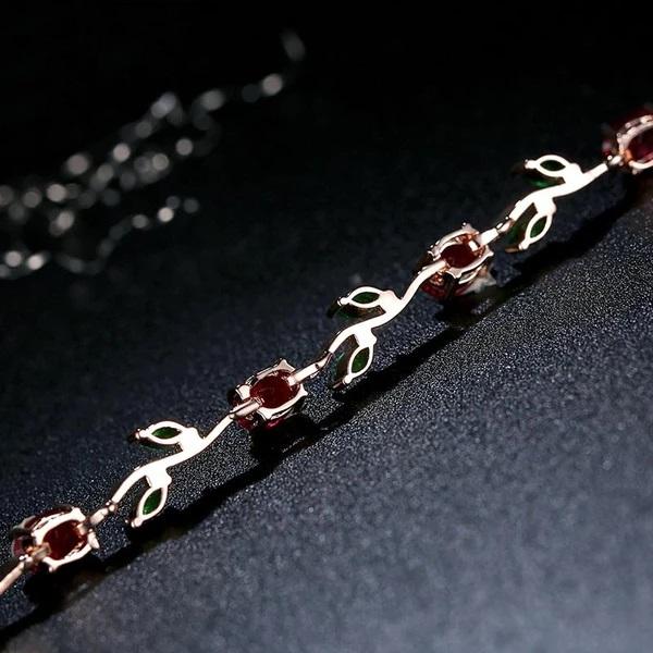 Enchanted Rose Crystal Bracelet - Floral Fawna