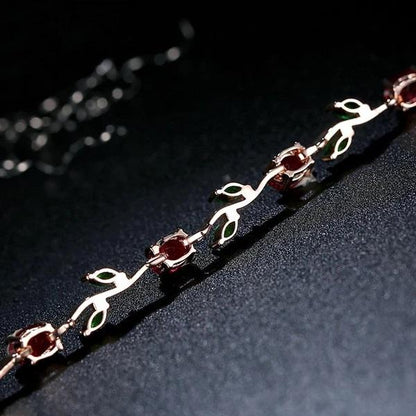 Enchanted Rose Crystal Bracelet - Floral Fawna