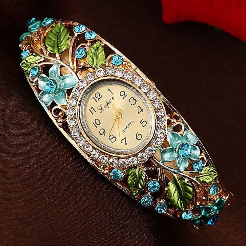 Flower Gemstone Watch Bracelet - Floral Fawna