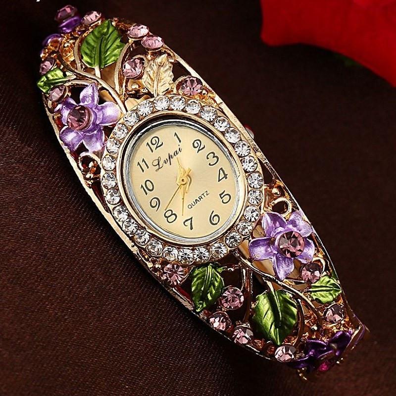 Flower Gemstone Watch Bracelet - Floral Fawna