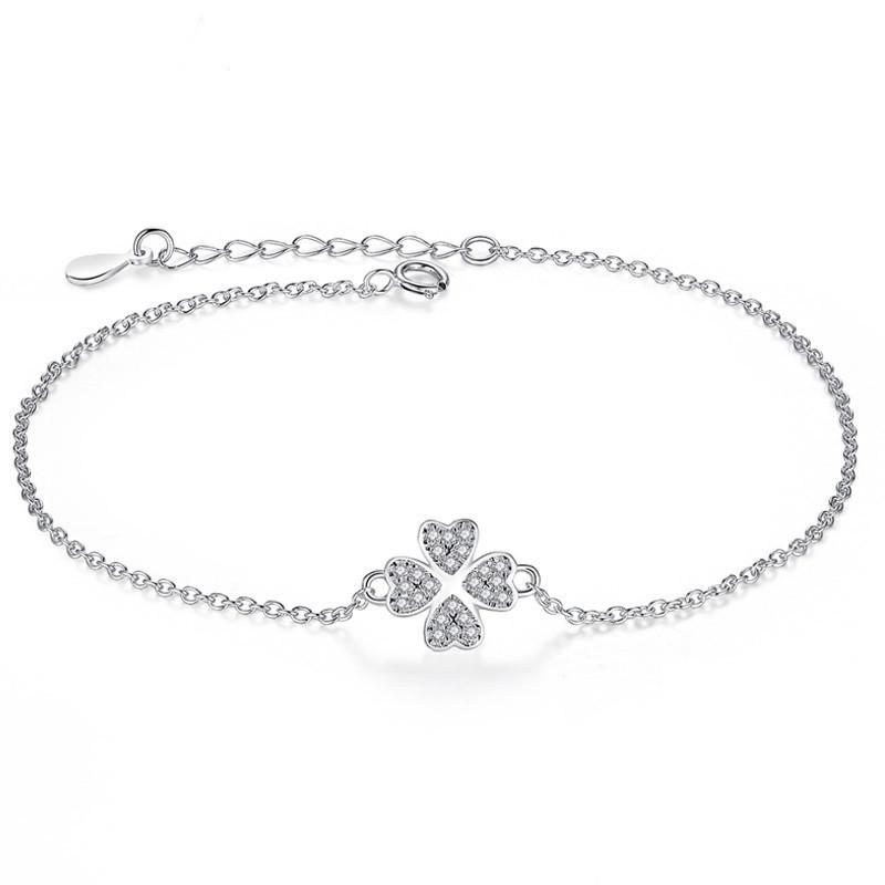 Four Leaf Clover Charm Bracelet - Floral Fawna