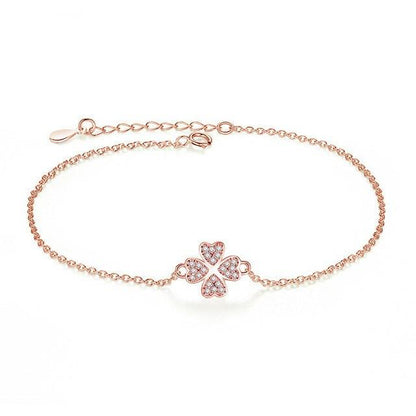 Four Leaf Clover Charm Bracelet - Floral Fawna