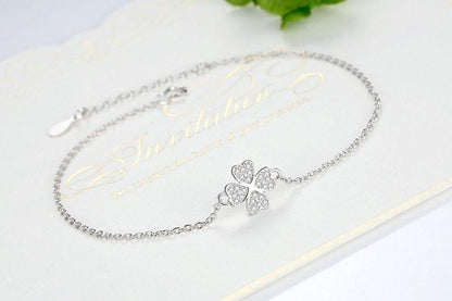 Four Leaf Clover Charm Bracelet - Floral Fawna