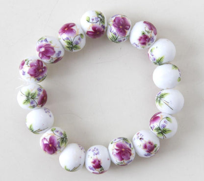 Jingdezhen Porcelain Beads Bracelet - Floral Fawna