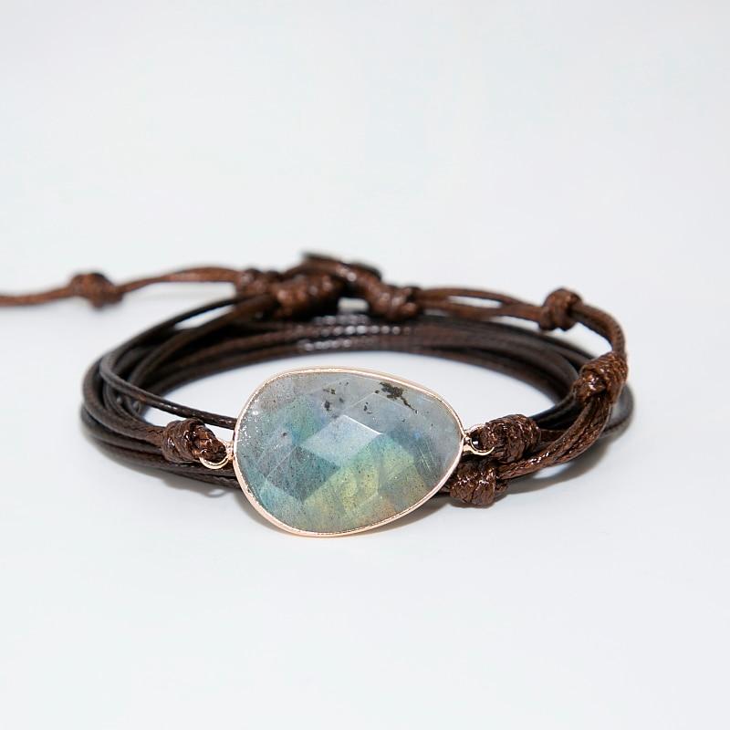 Natural Labradorite Wrap Bracelet - Floral Fawna