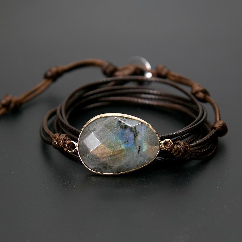 Natural Labradorite Wrap Bracelet - Floral Fawna