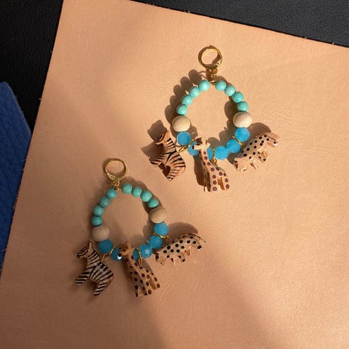 Safari Hoop Earrings - Floral Fawna