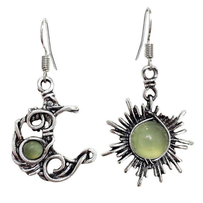 Sun and Moon Drop Earrings - Floral Fawna