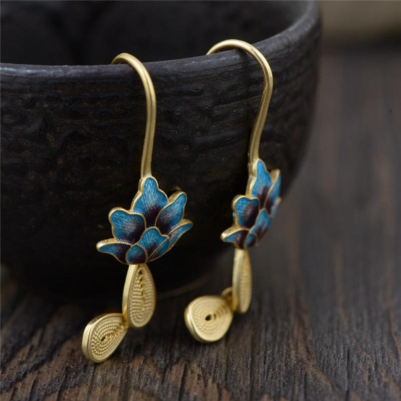 Blue Egyptian Lotus Earrings - Floral Fawna