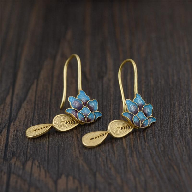 Blue Egyptian Lotus Earrings - Floral Fawna