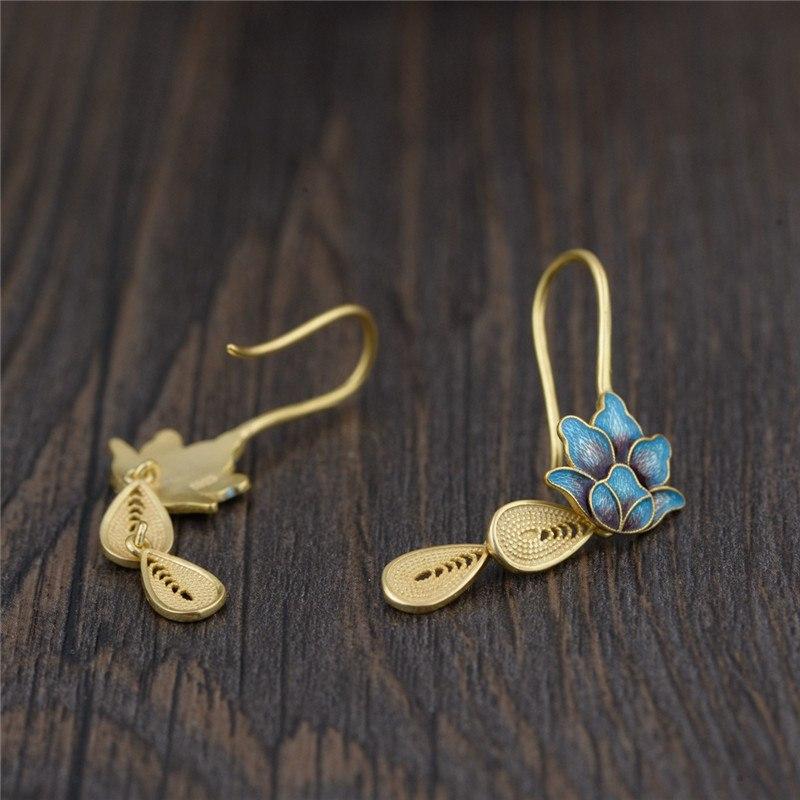 Blue Egyptian Lotus Earrings - Floral Fawna