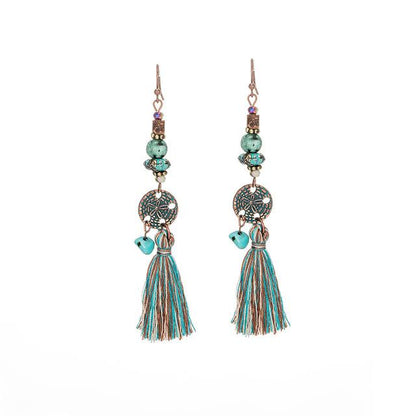 Bohemian Tassel Fringe Earrings - Floral Fawna