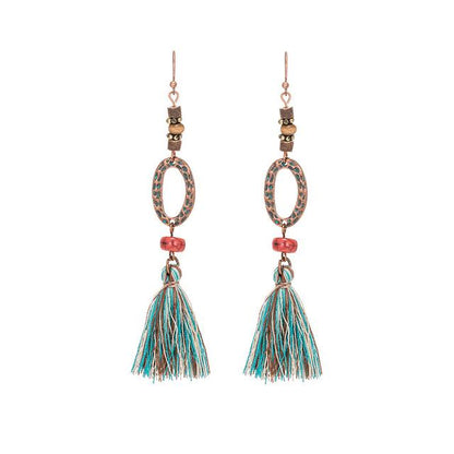 Bohemian Tassel Fringe Earrings - Floral Fawna