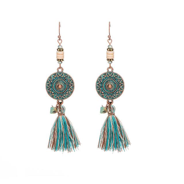 Bohemian Tassel Fringe Earrings - Floral Fawna