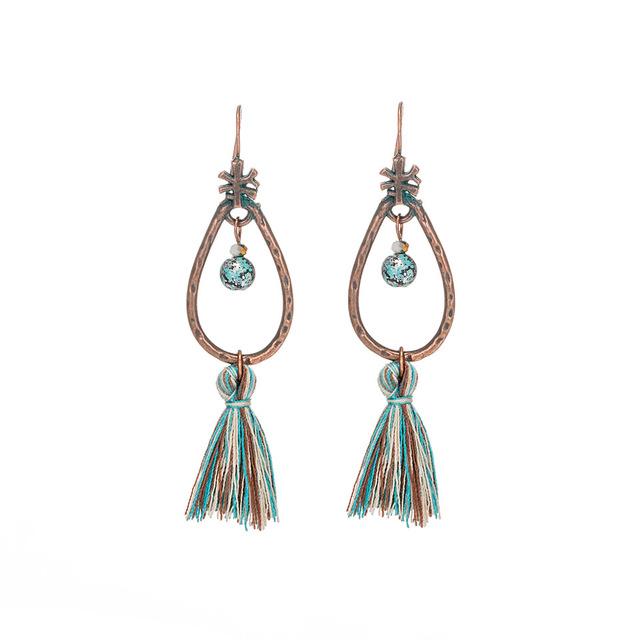 Bohemian Tassel Fringe Earrings - Floral Fawna