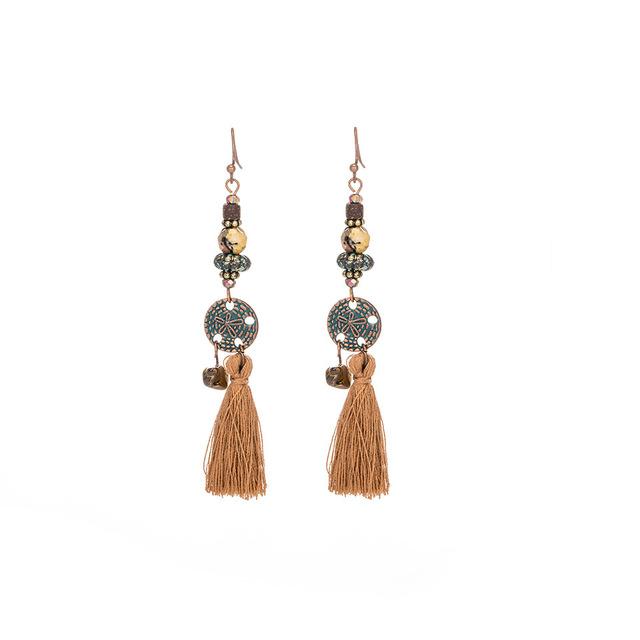 Bohemian Tassel Fringe Earrings - Floral Fawna