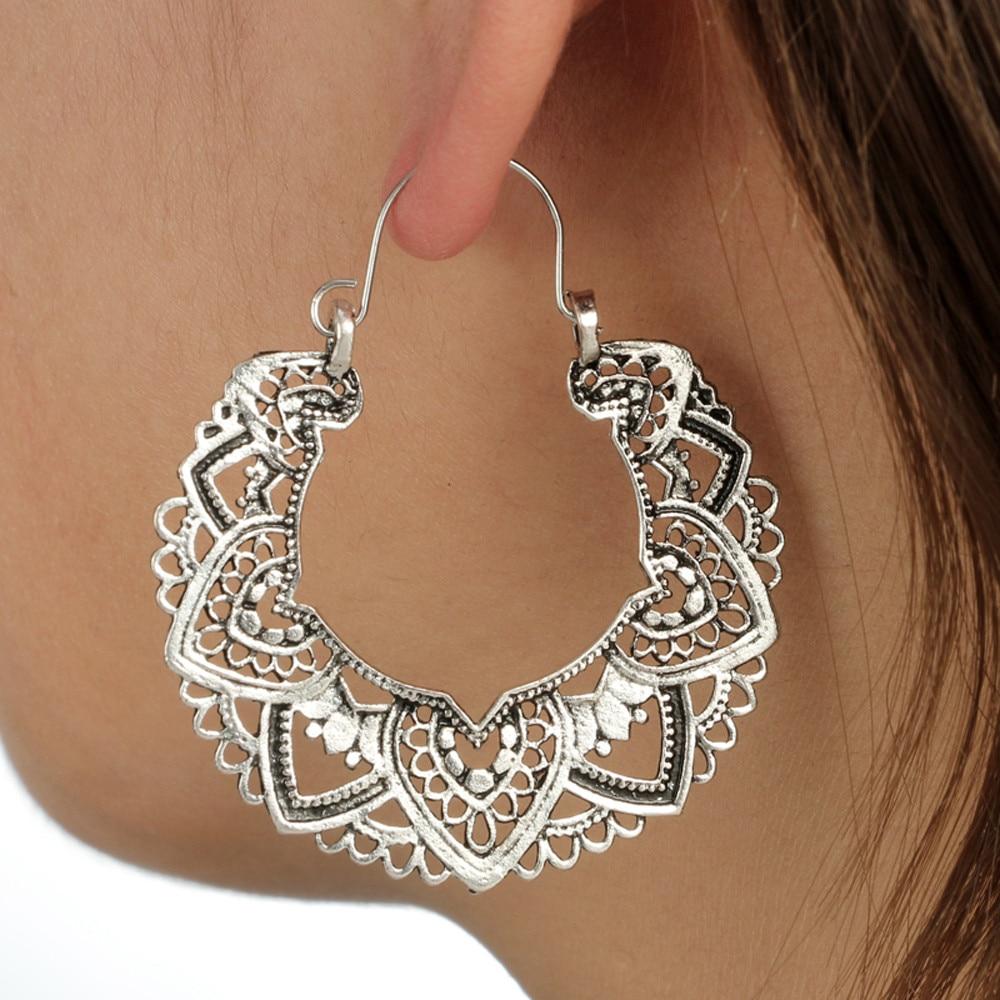 Boho Lotus Hoop Earrings - Floral Fawna