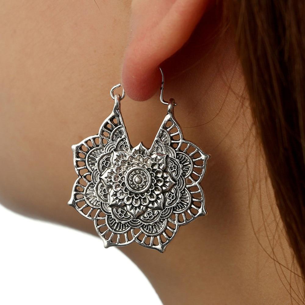 Boho Mandala Hoop Earrings - Floral Fawna