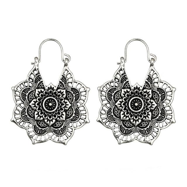 Boho Mandala Hoop Earrings - Floral Fawna