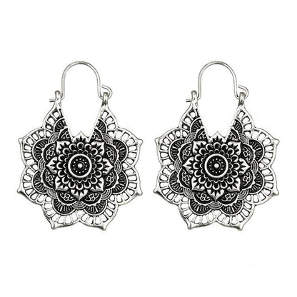 Boho Mandala Hoop Earrings - Floral Fawna