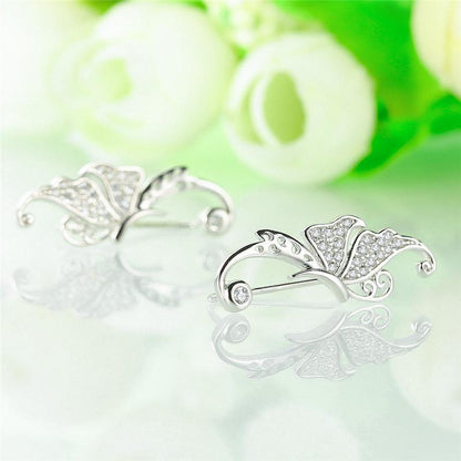 Butterfly Wings Sterling Silver Earrings - Floral Fawna