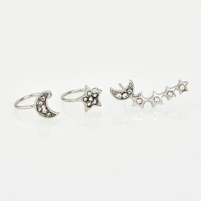 Celestial Moon &amp; Stars Earrings Set - Floral Fawna