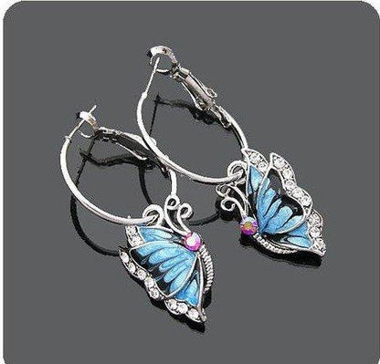 Charming Blue Butterfly Earrings - Floral Fawna