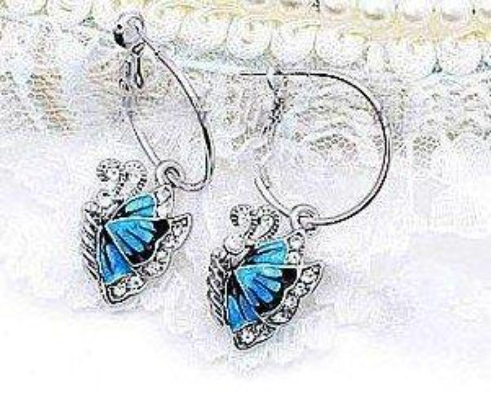 Charming Blue Butterfly Earrings - Floral Fawna