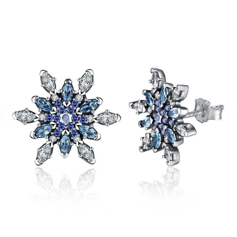 Crystal Snowflake Stud Earrings - Floral Fawna