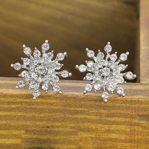 Crystal Stud Earrings Pair - Floral Fawna