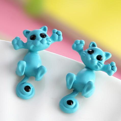 Cute Kitten Stud Earrings - Floral Fawna