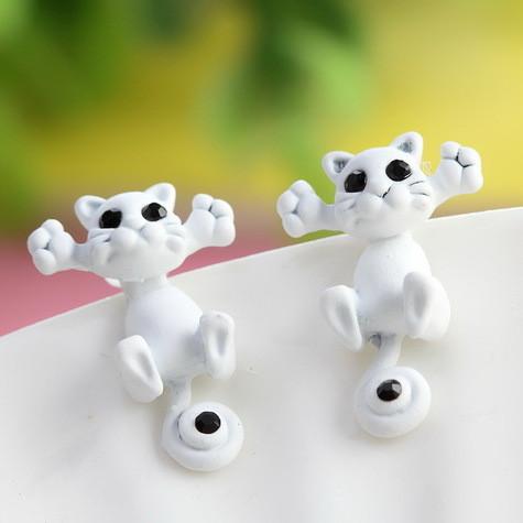 Cute Kitten Stud Earrings - Floral Fawna