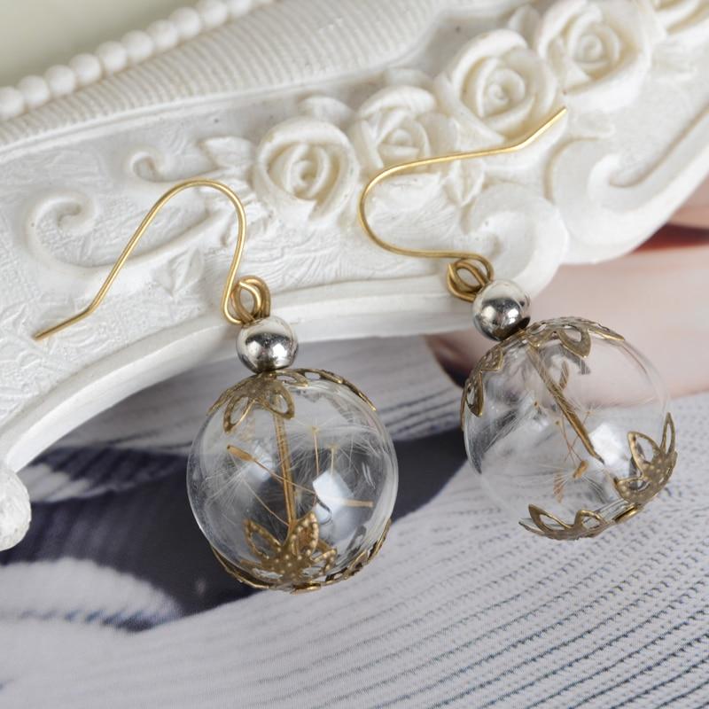 Dandelion Glass Orb Earrings - Floral Fawna